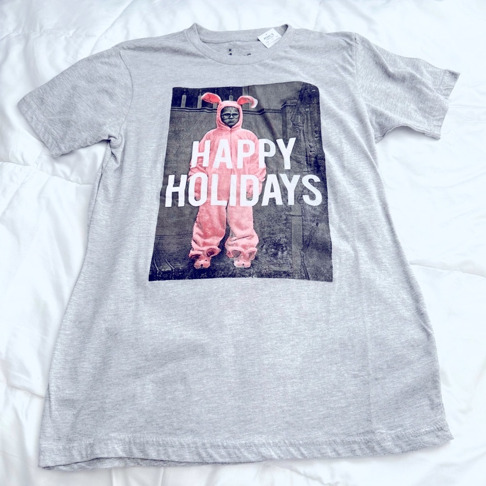 Ripple Junction Gray and Pink Holiday T-Shirt